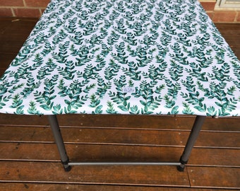 Table cover cloth for camping 4ft lifetime table. Waterproof PUL elasticated corners. Caravan camper accessory, fitted tablecloth decor.