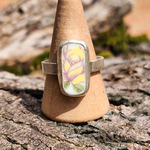 Handmade Sterling Silver Rose Ring: Upcycled China, Size 9.5