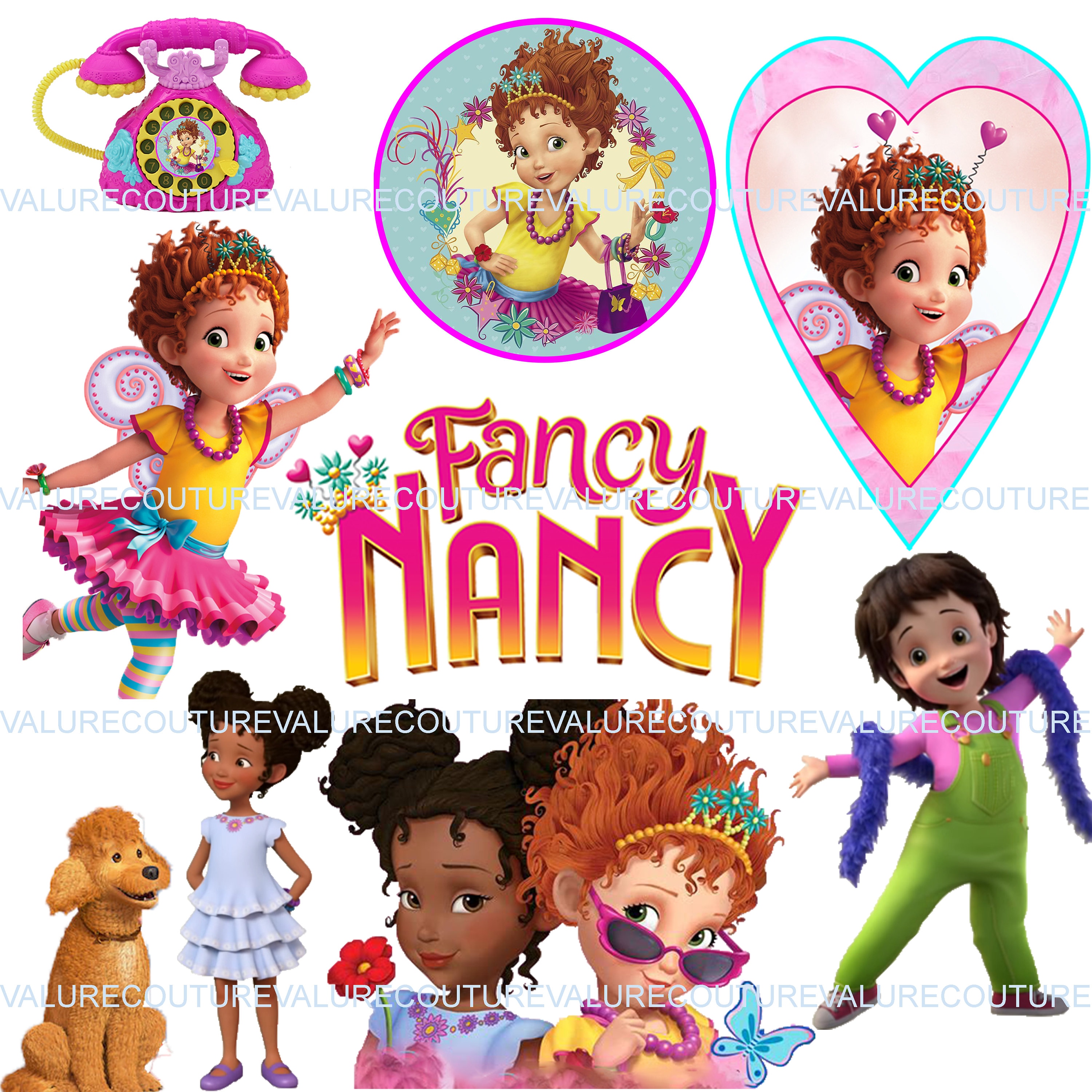 32 PNG Images Fancy Nancy DIY Printable Digital Clip Art Paper | Etsy