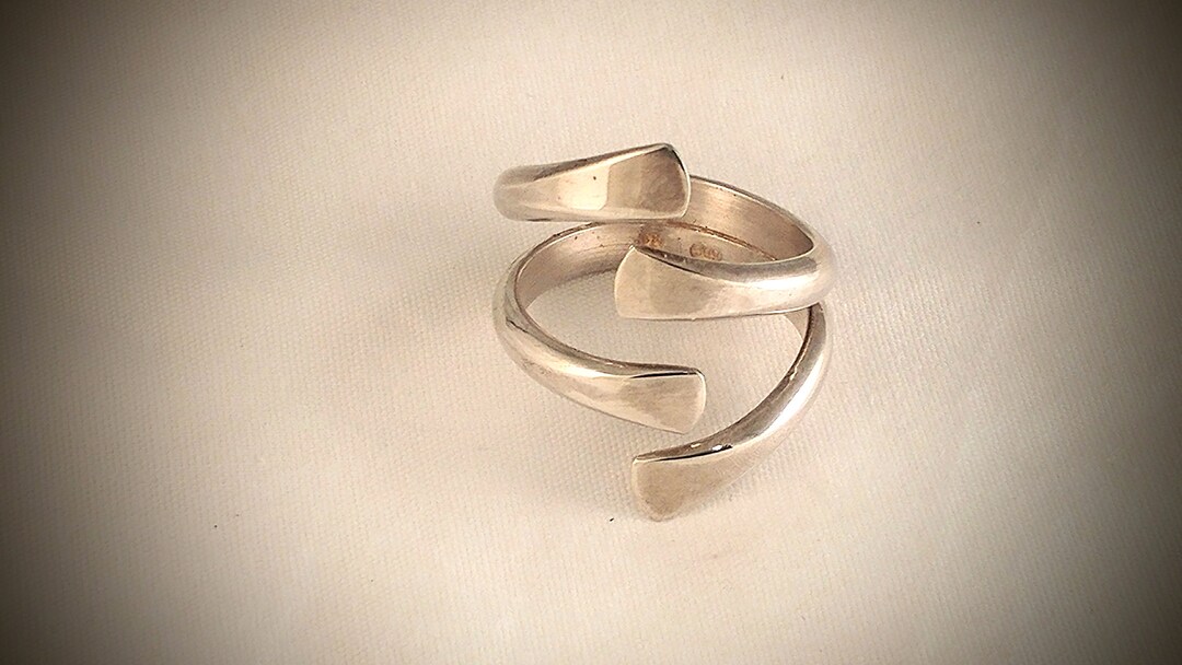 Sterling Silver Double Shank Ring Etsy