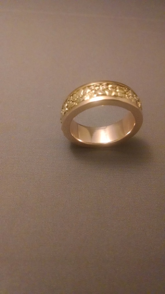 Gold Nugget Sluice Box Ring-Men's