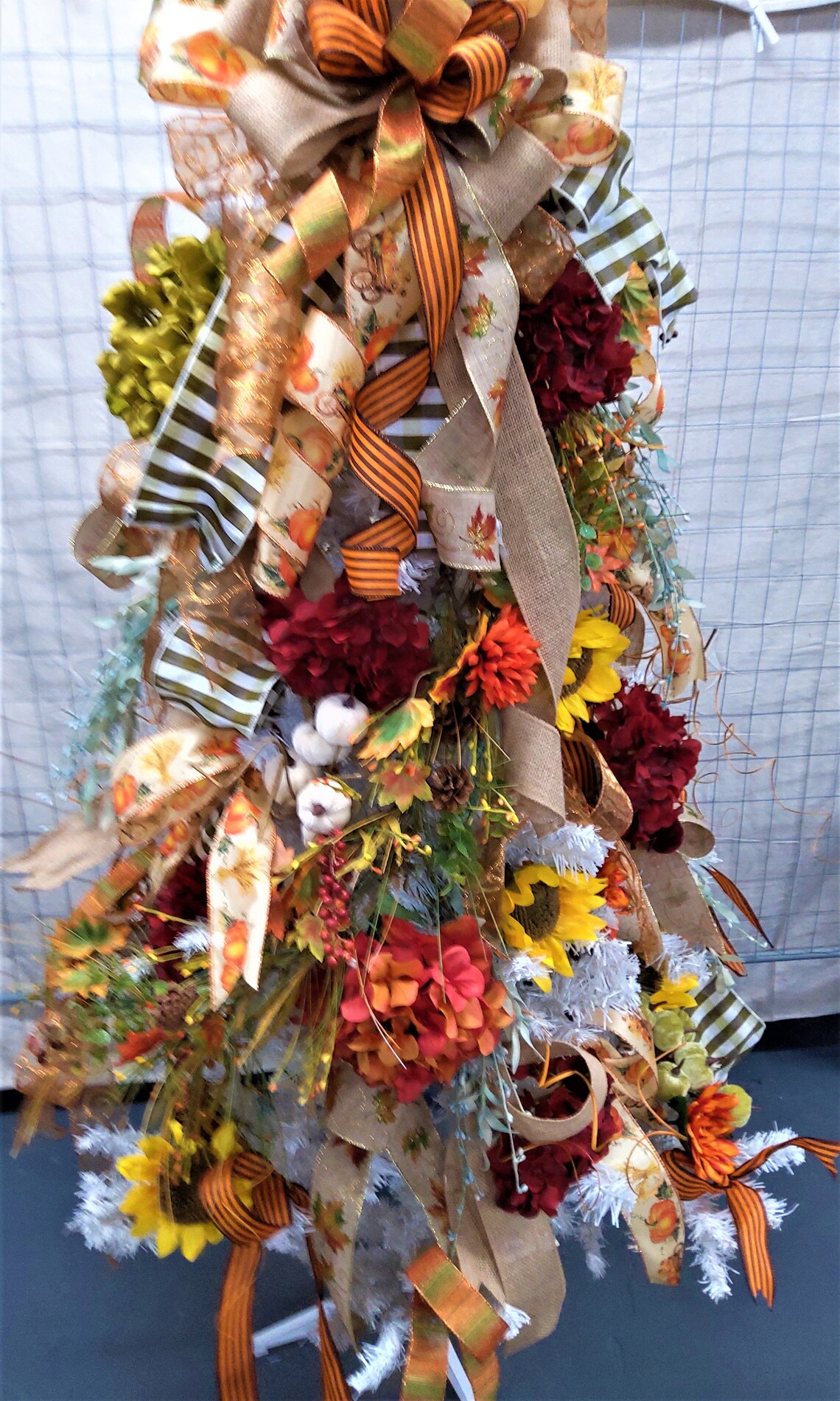 Fall Tree Topper flowers floral and tails Etsy