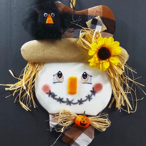 Scarecrow wreath attachment, scarecrow wall hanger, scarecrow wall hanging, front door decor, Fall scarecrow attachment, fall wreath