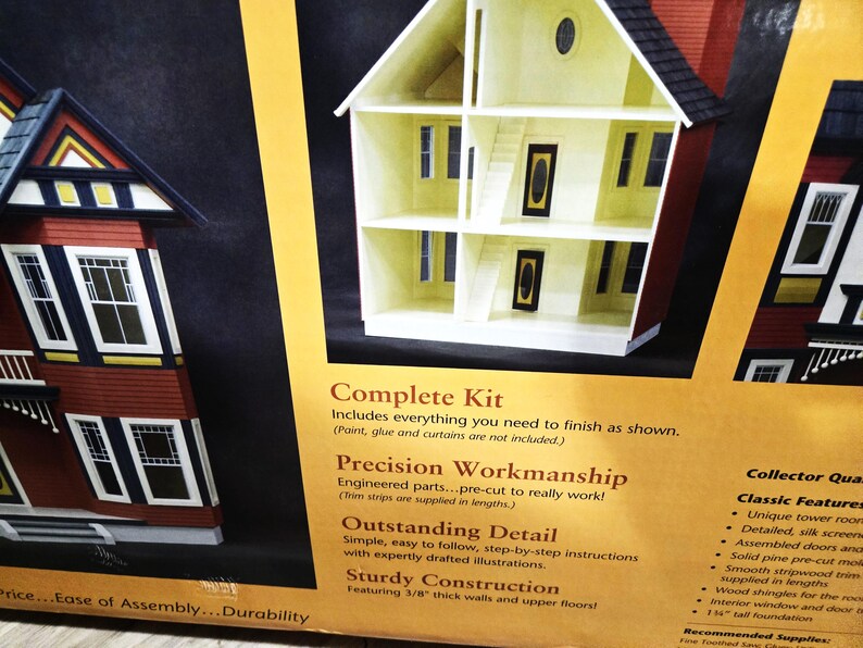 Victorian Dollhouse Kit – Real Good Toys Painted Lady JM-4600 | 1:12 ...