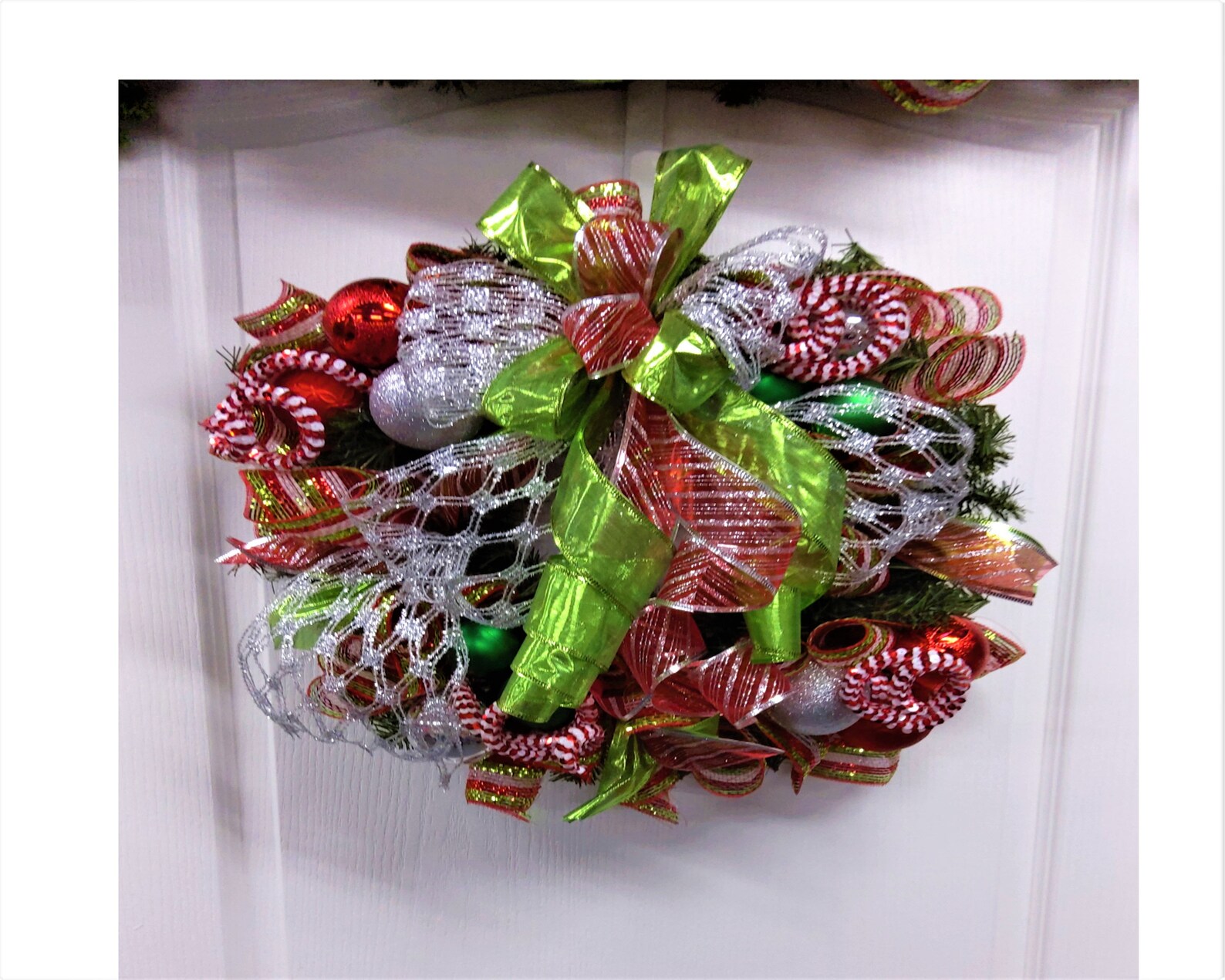 Christmas Wreath and Garland Set Deco Mesh Wreath Red and Etsy