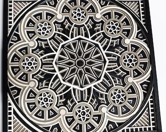 Floral Square Multi Layered wood Laser Mandala, Wall Hanging, wooden 3d wall artGreat Gift