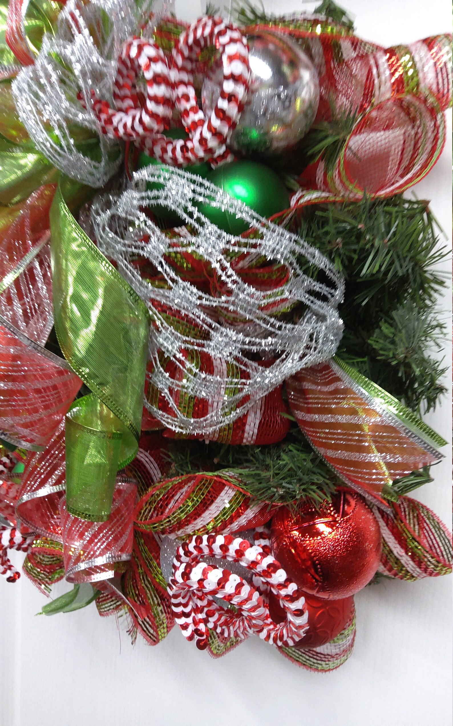 Christmas Wreath and Garland Set Deco Mesh Wreath Red and Etsy