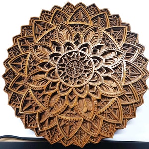 Wall Art, Layered wood Mandala, Wall Hanging, wooden 3d wall art Laser cut, Great Gift