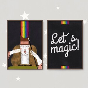 PRINTS 'Kreativität' und 'Magie'. 2er-Set, Positiv Prints, Phantasie und Kreativität, Prints Frau Büro, Print Studie, Schlafzimmer Prints