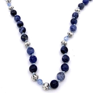 Hand Knotted Blue Sodalite Necklace
