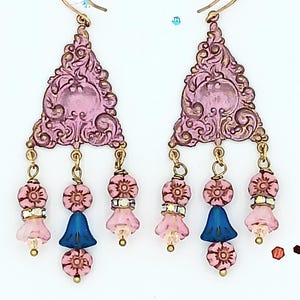 Handmade Chandelier Flower Dangle Earrings