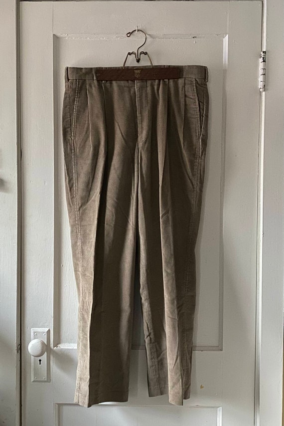 1990s Lands' End Pincord Reverse Pleat Trousers 36