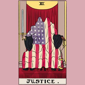 Justice Framed Poster Tarot Card