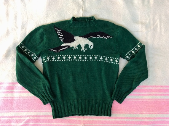 1960s Hand Knit Eagle Sweater