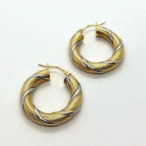 14KT Yellow Gold Twist Hoop Earrings