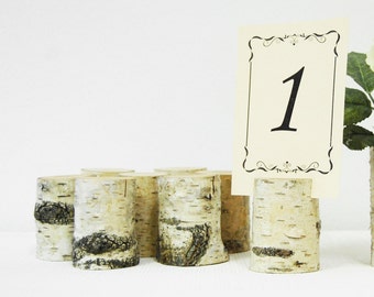 10 Rustic Birch Branch Table Number or Menu Holders, Woodland Eco Friendly Photo Holders, Rustic Wedding Decor