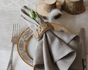 Servilleteros de madera, Decoración rústica de mesa de boda navideña, Servilleteros