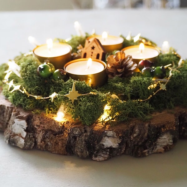 Avent Wreath DIY Stand, Advent Candle Holder, Rustic Christmas Decor