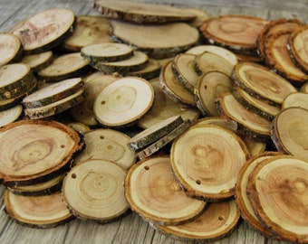 Tree Branch Slices 100 pcs, Different Wood Slices, DIY Wedding, Easter Decorations, Craft Wood Slices, Wooden Tags, Wedding Gift Tags