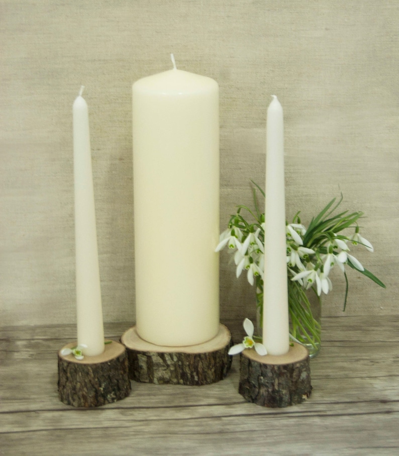 Unity Candle Holder Set Rustic Wedding Decor Taper and Etsy Ireland