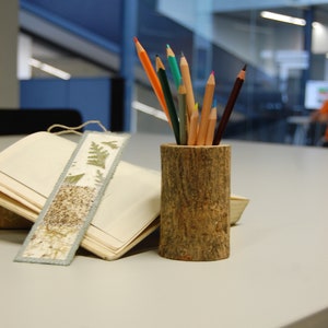 Wooden Pencil Holder, Rustic Desk Decor, Hygge Home Decor, Natural Wood Desk Organizer, Gift For Teacher image 5