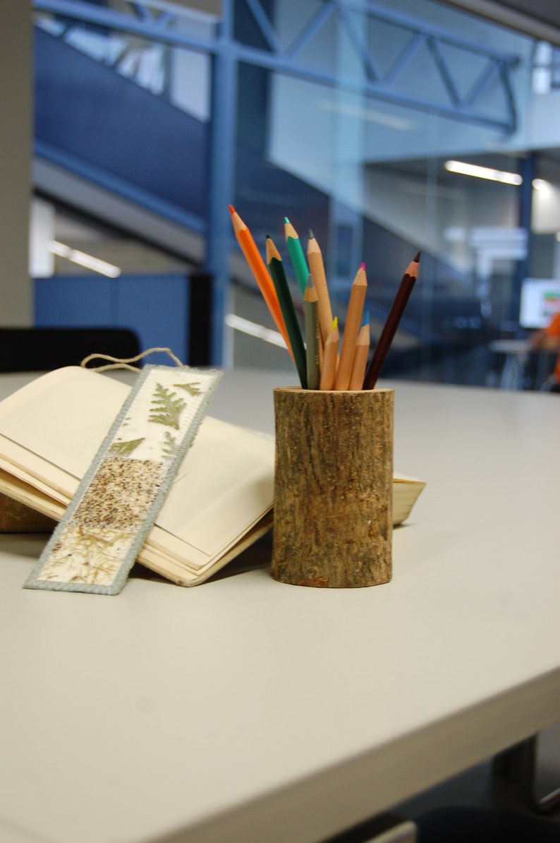 Wooden Pencil Holder, Rustic Desk Decor, Hygge Home Decor, Natural Wood Desk Organizer, Gift For Teacher image 5