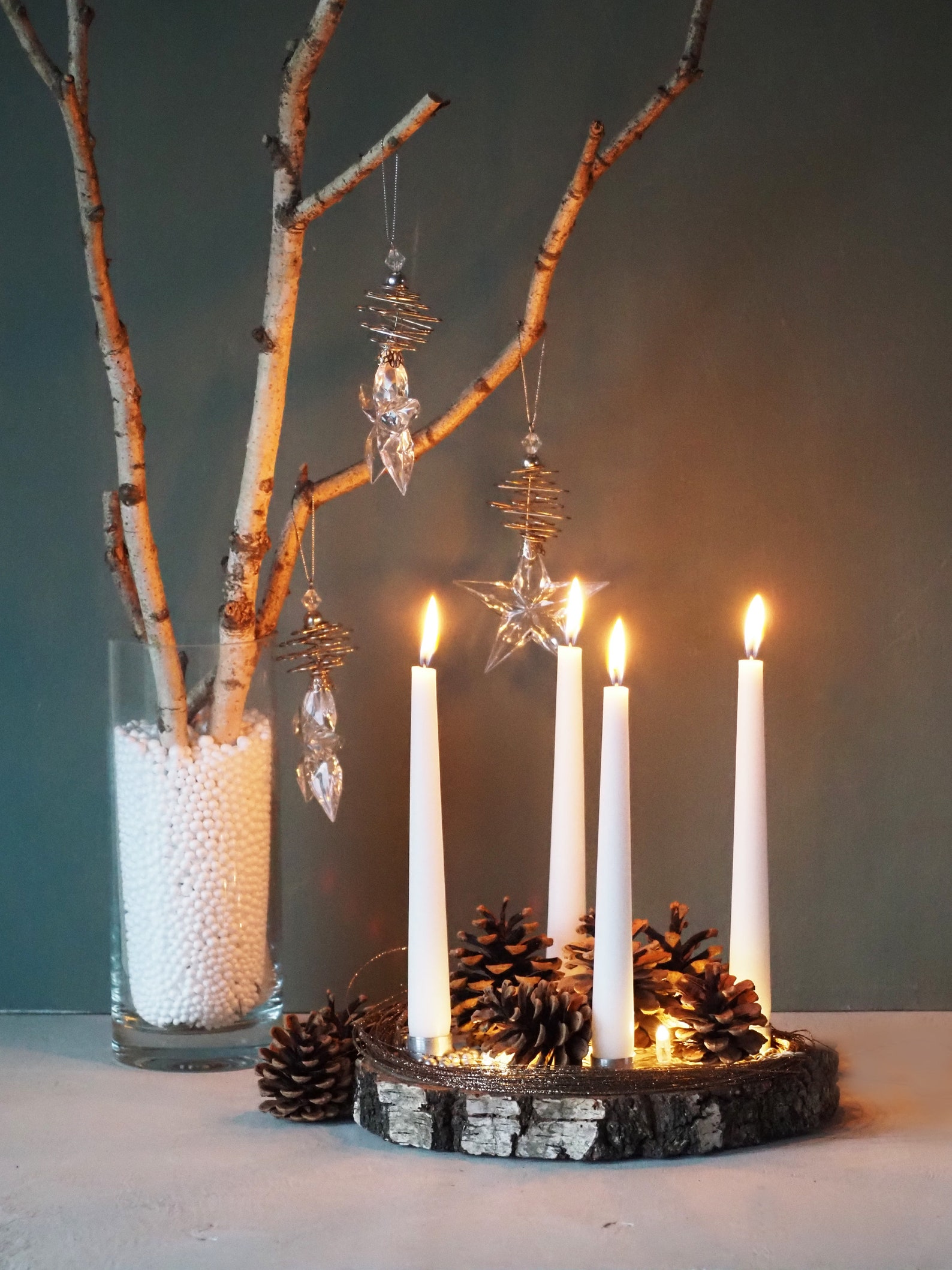Advent Candle Holder DIY Advent Wreath Stand Birch Slab Etsy