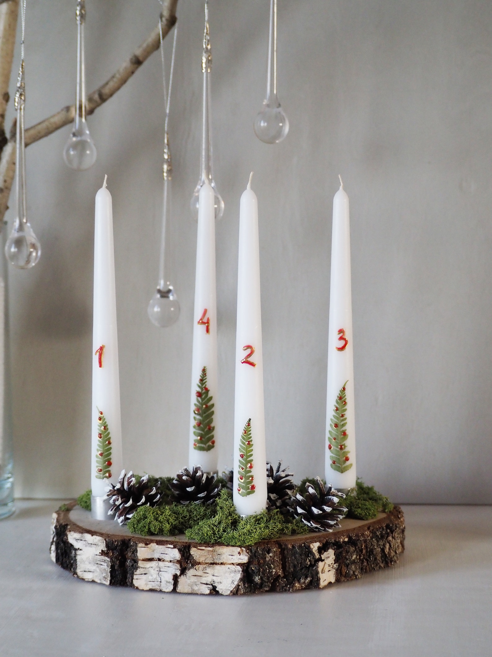 Advent Candle Holder DIY Advent Wreath Stand Birch Slab Etsy