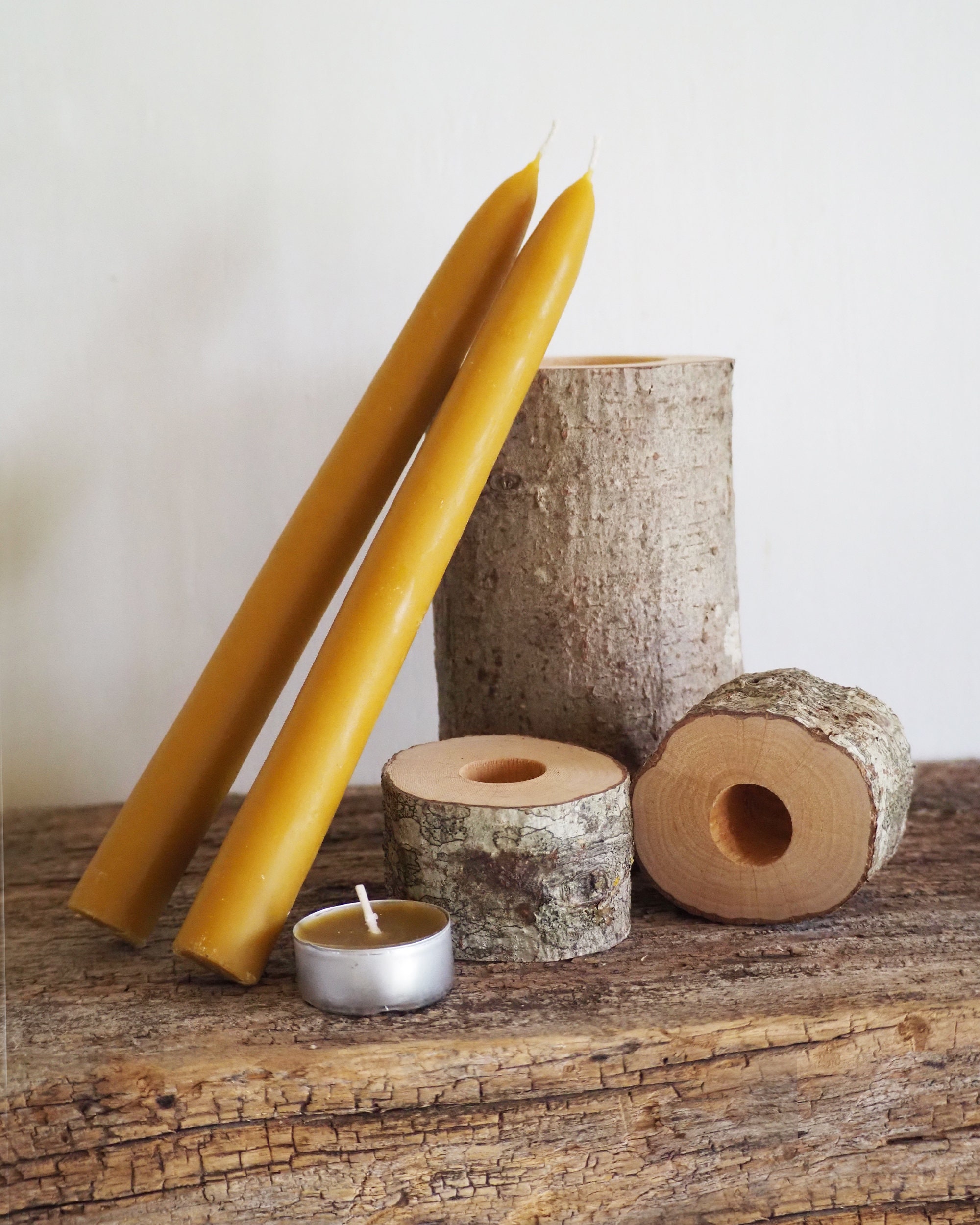 Rustic Wedding Ceremony Unity Candle Set Natural Beeswax - Etsy