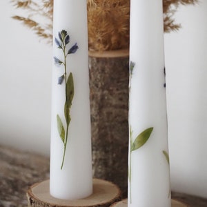 Unity Candle Set with Real Blue Flowers and Wooden Holders, Rustic Woodland Country Wedding Ceremony Decor, Blue Wedding Decor image 8