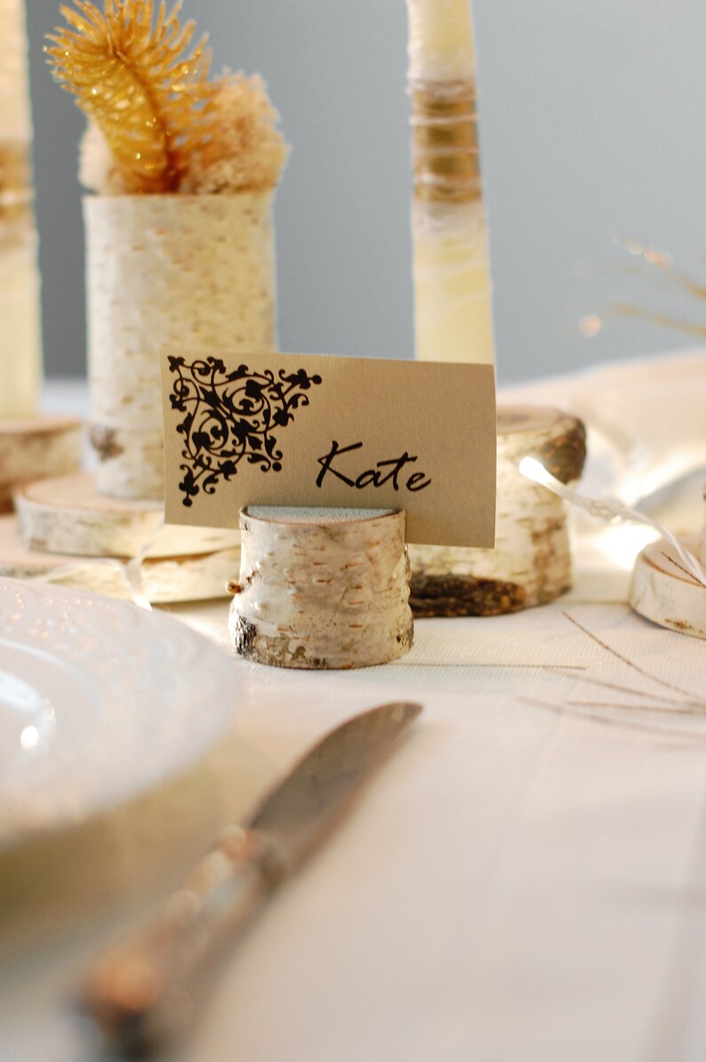 40 Rustic Name Card Holders Birch Branch Place Card Holders Etsy