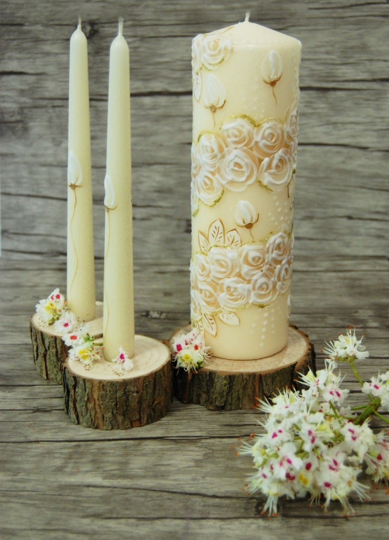 Unity Candle Holder Set Rustic Wedding Decor Taper and Etsy