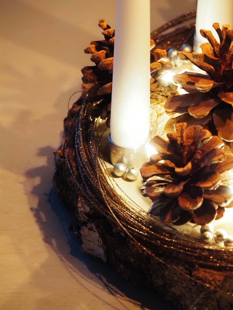 Advent Candle Holder DIY Advent Wreath Stand Birch Slab Etsy