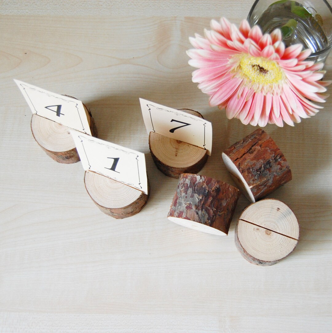 Rustic Table Number Holders Place Card Holders Pine Branch - Etsy