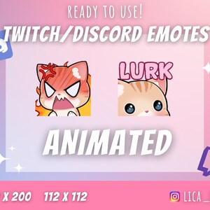 2 ANIMATED Tabby Cat EMOTES for Twitch / YouTube / Discord / Streaming / Ready to use cute emoji emote