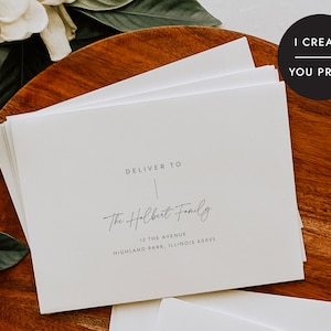 Modernist Wedding Envelope Template, Geometric Printable Envelope Addressing, Digital Calligraphy Labels, Complete Digital Files, SND_90