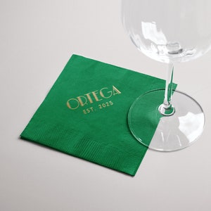 Gatsby Gold Foil Cocktail Napkins, Art Deco Personalized  Foil Stamped Beverage Napkins, Wedding Decor Napkins, Napkins for Party, SN200M
