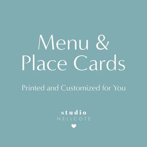 Printed Menu with Place Card, Print and Ship Place Tag Menu, Menu and Name Card in One, Menu and Name Card Customized, Menu Place Card Combo