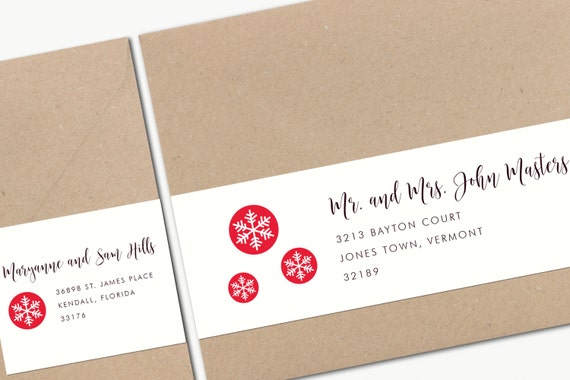 Items similar to Printable Christmas Wrap Around Labels-Christmas Envelopes-Christmas Addressing ...