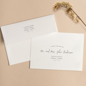 Modern Script Envelopes, Minimalist Wedding Envelope Addressing, Print and Ship Envelopes for Wedding, Wedding Recipient Envelopes, SN028