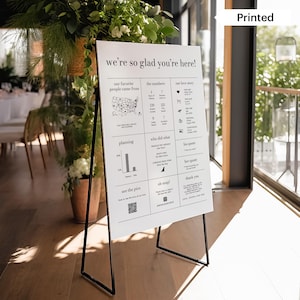 MAD LOVE | Printed Infographic Welcome Sign, Customized and Shipped Wedding Seat Sign, Modern Bold Fun Facts Poster, Minimalist, SN095B