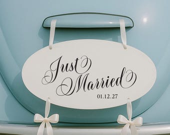 Just Married Sign for Car or Golf Cart - Customizable Getaway Vehicle Decor