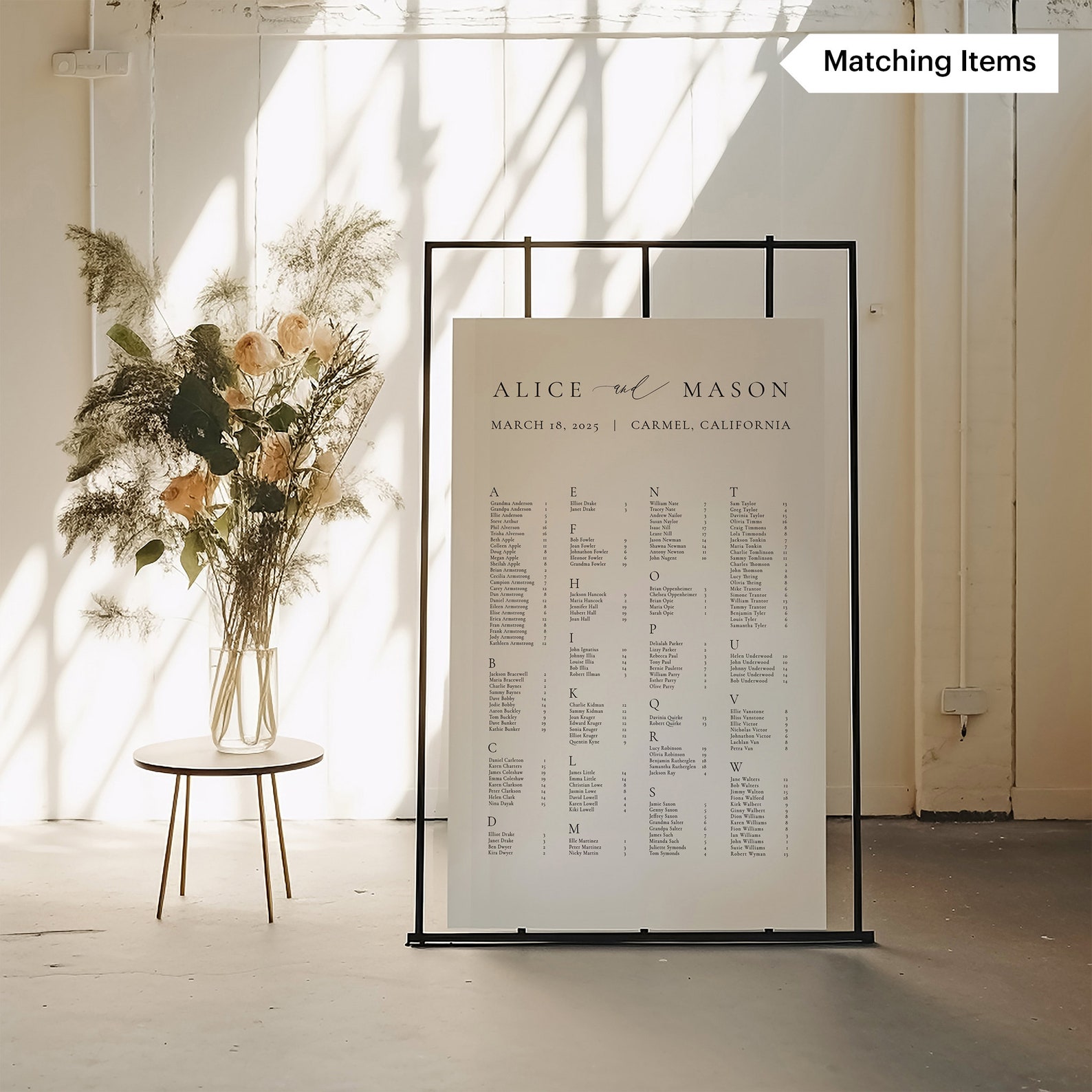 CLASSIC MINIMALIST | Printed Elegant Wedding Long Fold Ceremony Program ...