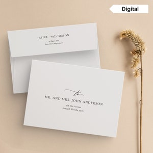 Digital Classic Minimalist Envelope Template, Envelope Address Template, Wedding Envelope Template, Guest Envelope Addressing, SND_105