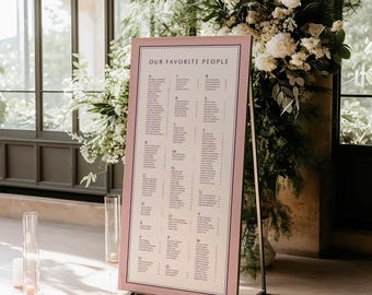 MONTE CARLO | Printed Larger Alphabetical Seating Chart, Foam Board Seating Plan, Elegant Guest Sign, Custom Sizes Available, SN700