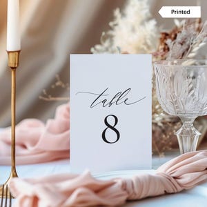 CLASSIC MINIMALIST | Table Numbers Printed, Elegant Wedding Table Decor, Table Allocations Printed  Shipped, Customized Stationery, SN015M