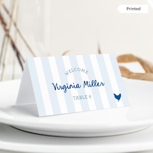 PREPPY STRIPES | Printed Striped Place Cards, Coastal Wedding Name Cards, Print & Ship Meal Choice Icons, Meal Cards Food Choice, SN1200