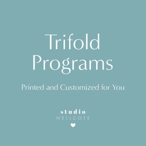 Printed Trifold Wedding Program, Tri Fold Folded Wedding Ceremony Program, Print and Ship Tri-fold, Modern Wedding Ceremony Program