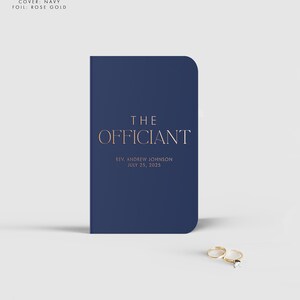 MODERN LUXE | Officiant Book, Gold Calligraphy Booklet for Officiant, Officiant Gift, Gold, Choice of Colors, Personalized Keepsake, SN099