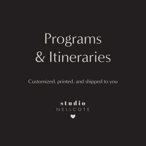 Printed Wedding Folded Ceremony Program or Itinerary, Print and Ship Program, Wedding Schedule, Order of Service
